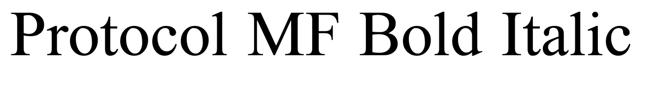 Protocol MF Bold Italic